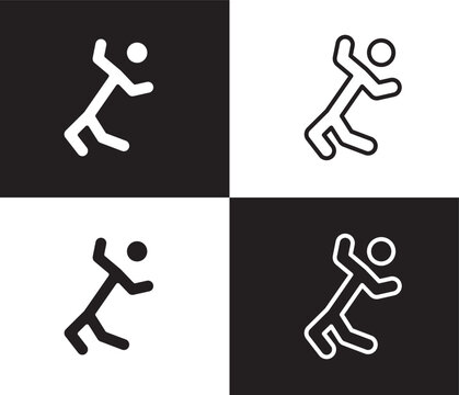 ecstatic human icon. Outline and filled ecstatic human icon from feeling and reaction collection. Thin line and Solid vectors isolated on black, white background. Editable ecstatic human symbol