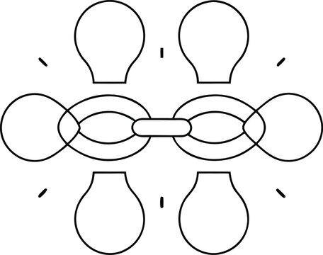 1320 siphonophore colony organism chain of spe line art vector illustration on transparent background