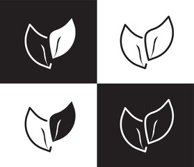 Naklejka premium two leaves icon. Outline and filled two leaves, natural icon from ecology collection. Thin line and Solid vectors isolated on black, white background. Editable two leaves symbol