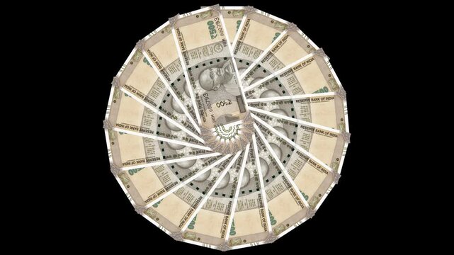Indian 500 Rupee Notes Animation Falling - Transparent Background | INR Currency Finance & Money Concept