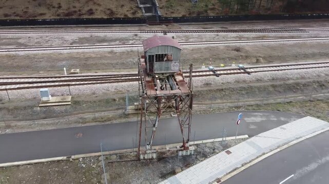 aerial view of the train station of Canfranc in the pyrenees
