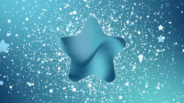 Blue Star Cutout With Sparkling Starfield Background for Festive Holiday Design