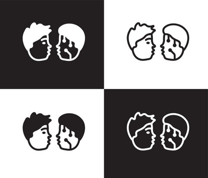 turing test icon. Outline and filled turing test icon from artificial intellegence collection. Thin line and Solid vectors isolated on black, white background. Editable turing test symbol