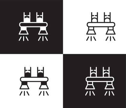 flyboard icon. Outline and filled flyboard icon from ai and future technology collection. Thin line and Solid vectors isolated on black, white background. Editable flyboard symbol