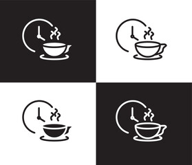 Fototapeta premium coffee break icon. Outline and filled coffee break icon from startup and strategy collection. Thin line and Solid vectors isolated on black, white background. Editable coffee break symbol