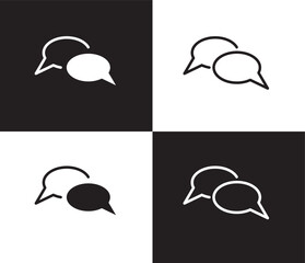 Fototapeta premium discussion icon. Outline and filled discussion icon from startup and strategy collection. Thin line and Solid vectors isolated on black, white background. Editable discussion symbol