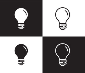 bulb icon. Outline and filled bulb icon from startup and strategy collection. Thin line and Solid vectors isolated on black, white background. Editable bulb symbol © Abstract