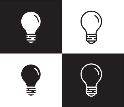 bulb icon. Outline and filled bulb icon from startup and strategy collection. Thin line and Solid vectors isolated on black, white background. Editable bulb symbol
