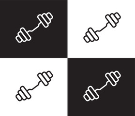 Fototapeta premium weighted bars icon. Outline and filled weighted bars icon from sport and game collection. Thin line and Solid vectors isolated on black, white background. Editable weighted bars symbol