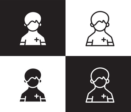 pacient icon. Outline and filled pacient icon from people and relation collection. Outline vector. Editable pacient symbol