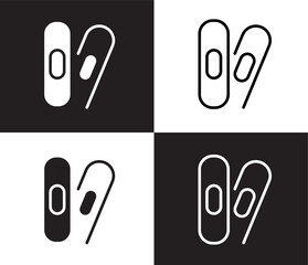 Fototapeta premium bandage cross icon. Outline and filled bandage cross icon from medical and healthcare collection. Thin line and Solid vectors isolated on black, white background. Editable bandage cross symbol