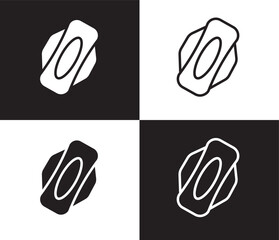 Obraz premium hygienic pad icon. Outline and filled hygienic pad icon from Hygiene and Sanitation collection. Thin line and Solid vectors isolated on black, white background. Editable hygienic pad symbol