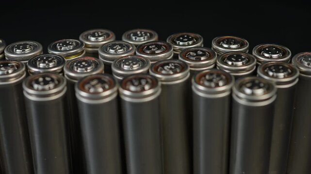 Sorting used batteries for recycling and reuse. Environmental protection and conservation. Safety and sustainability of electronic waste recycling process. AA silver batteries prepared for disposing