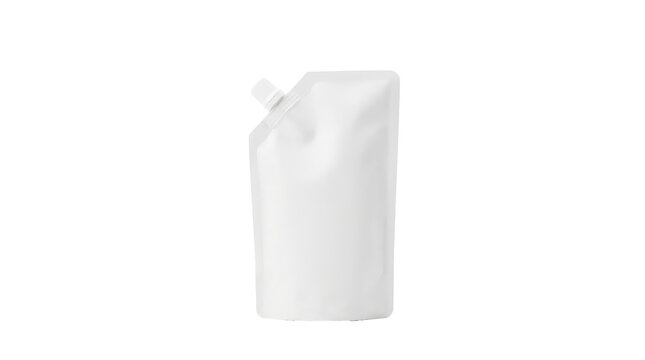 White Pouch Bottle With Spout Isolated