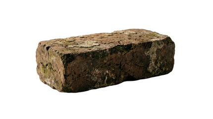 Fototapeta premium Textured weathered brick isolated on white background