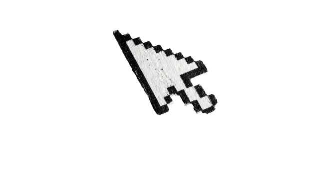Pixelated Mouse Cursor Icon White Background