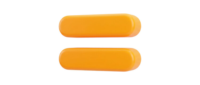 Orange 3D Equals Sign Symbol