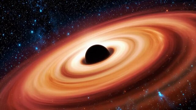 Black hole with accretion disk in space