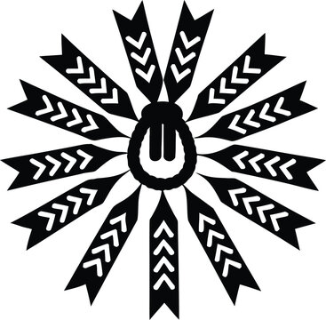 1216 shinto shide zigzag paper streamers on rope line art vector illustration on transparent background