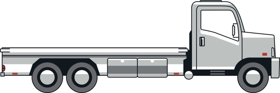 Medium truck in cartoon style. Side view. 