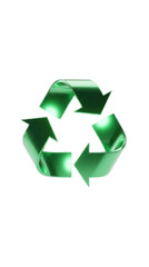Fototapeta premium Green Recycling Symbol With Metallic Sheen
