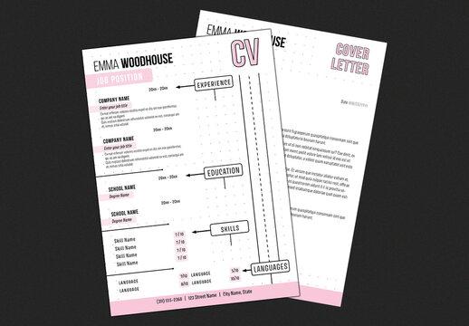 Professional Resume and Cover Letter Template Set &ndash; CV Design