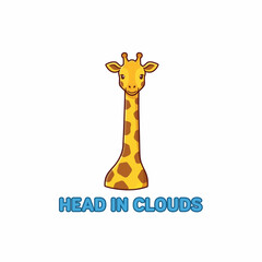 Obraz premium Smiling cartoon giraffe with long neck.