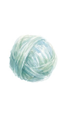 Fototapeta premium Watercolor Ball of Yarn Green Blue