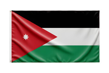 Obraz premium Waving flag of Jordan with vibrant colors symbolizes national pride and unity for patriotic events and cultural celebrations