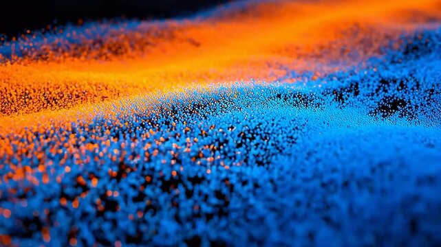 Colorful granular texture with blue and orange hues