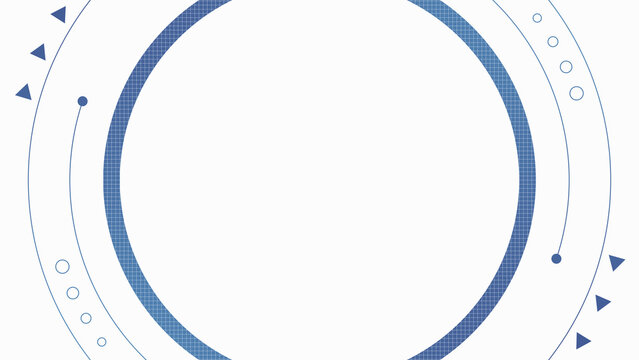 中央から回転するドットや図形のイラスト　白背景