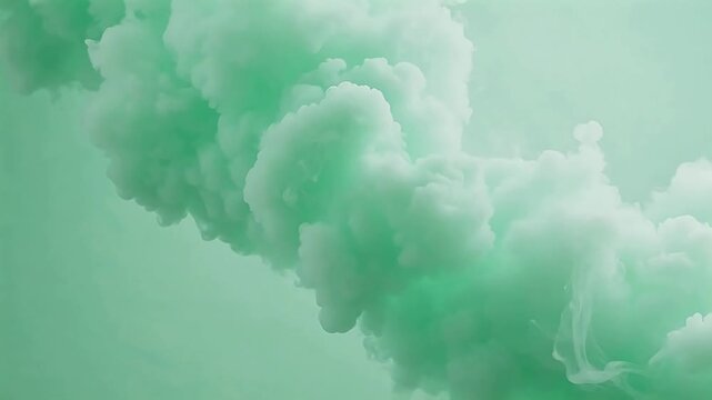 Green smoke cloud in motion
