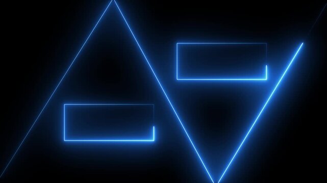 Glowing neon workflow flowchart diagram animation with geometric shapes connected by directional lines representing business process structure, decision flow and system organization. Futuristic.4k