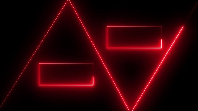 Glowing neon workflow flowchart diagram animation with geometric shapes connected by directional lines representing business process structure, decision flow and system organization. Futuristic.4k