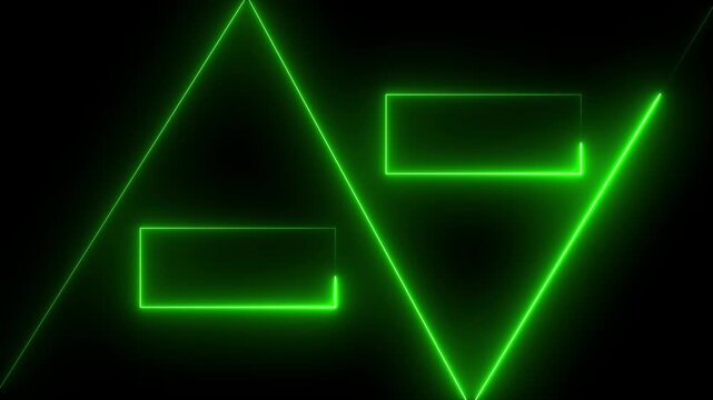 Glowing neon workflow flowchart diagram animation with geometric shapes connected by directional lines representing business process structure, decision flow and system organization. Futuristic.4k