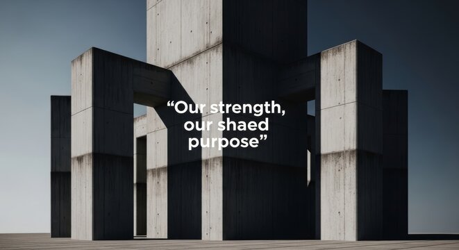 Modern Concrete Structure with Inspirational Quote