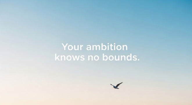 Bird soaring in vast sky with inspirational quote