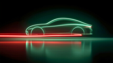 Naklejka premium Motion speed light fast neon, background blur night abstract dynamic, car energy technology road line, futuristic effect glow highway bright