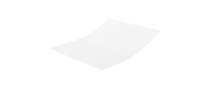 White paper sheet floating with light shadows