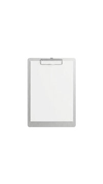 Blank Clipboard With Paper And Silver Clip