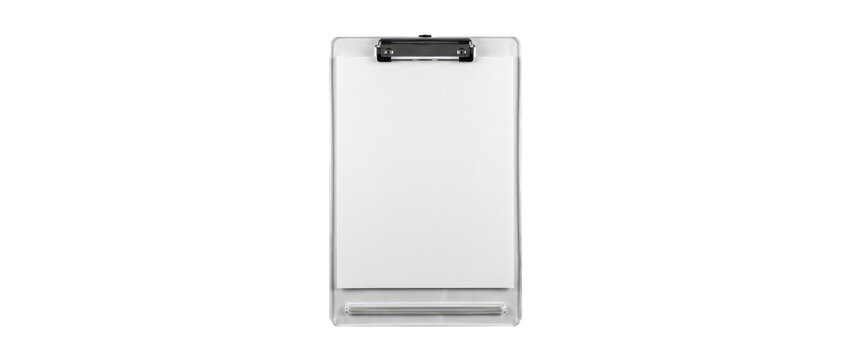 Blank Clipboard With Paper Isolated White Background