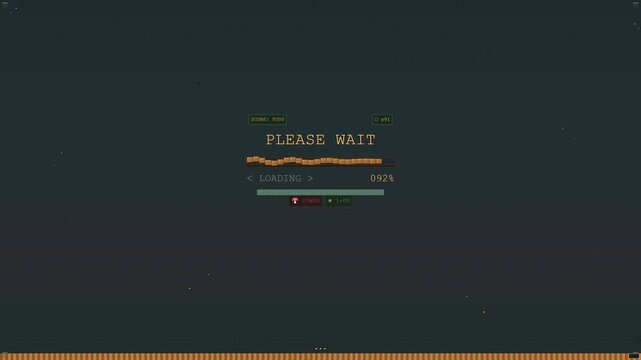 Computer screen displaying a loading bar and the text Please Wait.