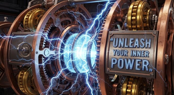 Powerful Steampunk Dynamo Generating Electrical Energy