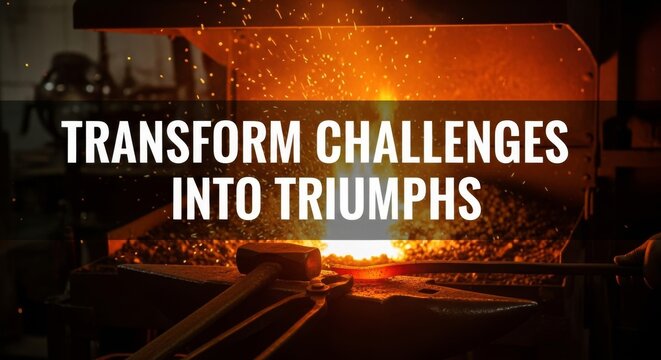 Powerful Blacksmith Forge Creating Sparks and Glowing Metal