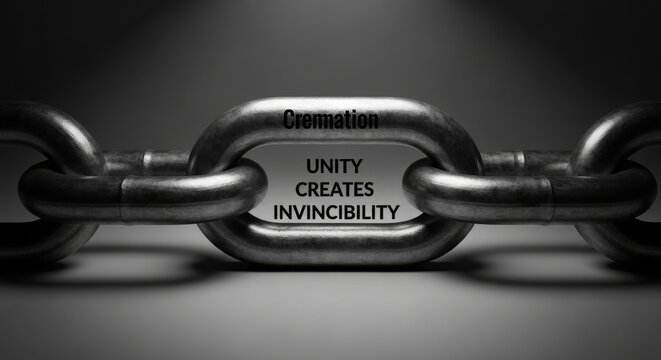 Strong Chain Link Symbolizing Unity and Invincibility