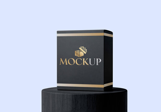 Paper Packaging Timber Podium Mockup
