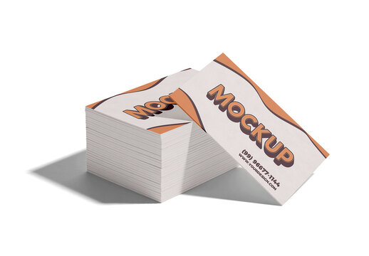 Stack Of Business Cards Mockup