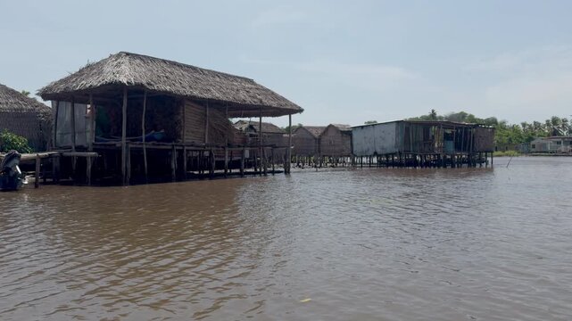 Stilt houses on Lake Maracaibo in Venezuela