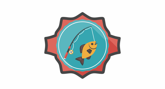 Fish Hook Catching Yellow Fish.