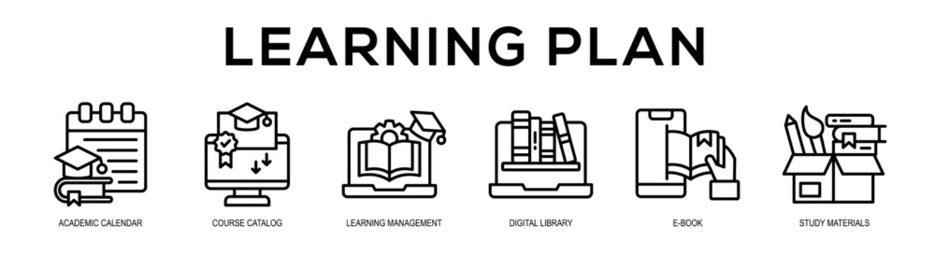 Learning Plan web banner illustration concept